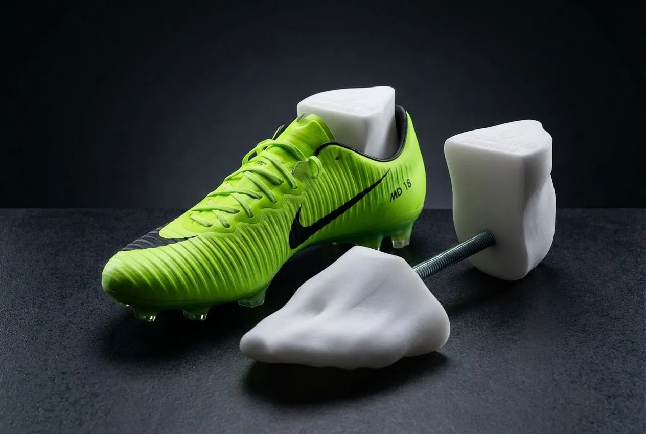 YouNext custom shoe last next to a football boot